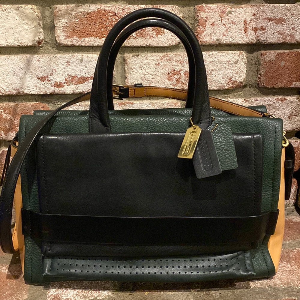 Coach Bleecker Mixed Media (Color Block) Leather Pinnacle Carryall